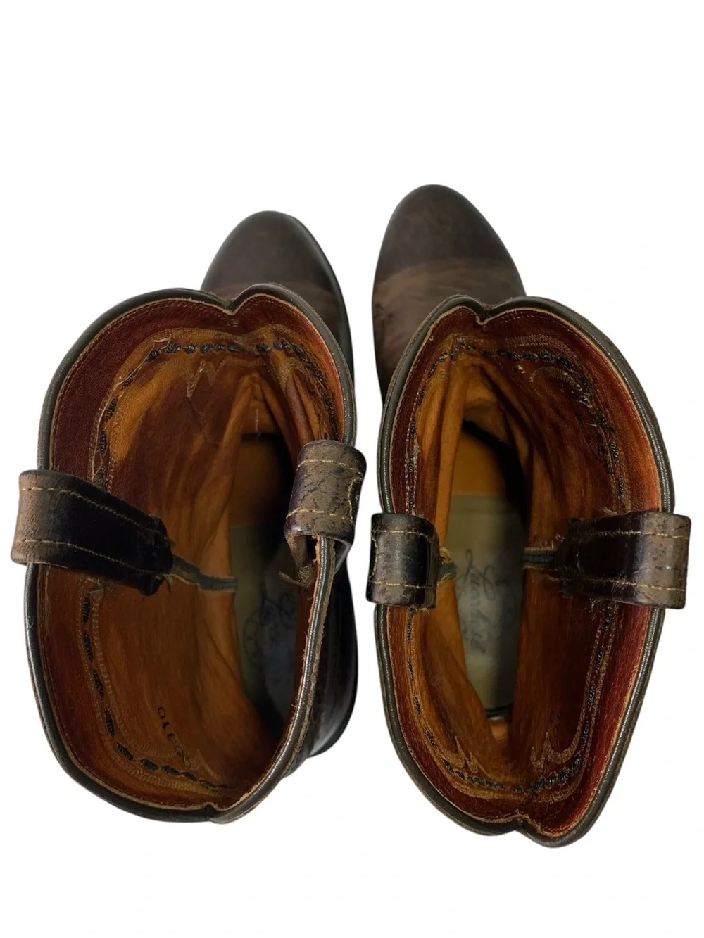 Lucchese T0122 Mad Goat Roper Dark Brown Leather Cowboy Boots Size 9.5 D - Picture 6 of 13